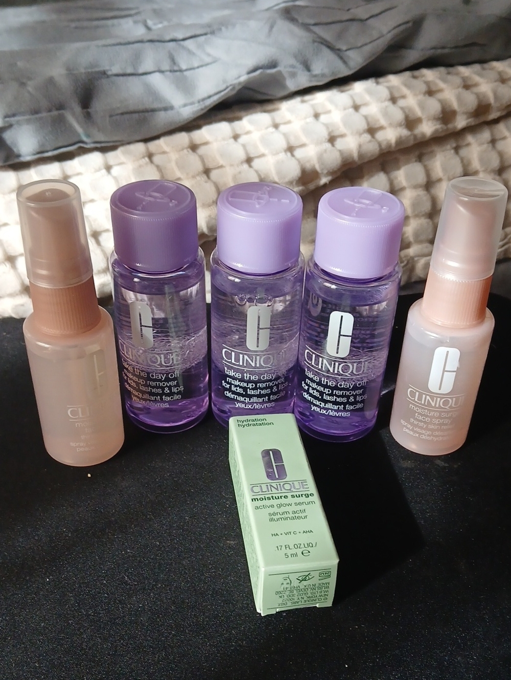 Clinique Travel Size Bundle Makeup Remover, Face Spray, Serum NWOB